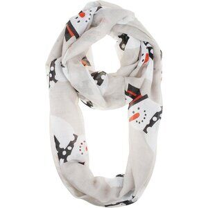 Women's Winter Soft Lightweight Sheer Holiday Infinity Christmas Wrapped Scarf